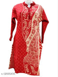 Women's A-line Self-Design Red Woollen Kurti