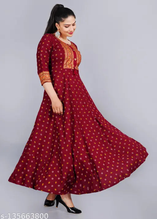 Womens Printed Rayon Kurtis