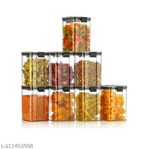 Plastic Grocery Containers || Pack of 8 Storage Containers || Leak-Proof Kitchen Containers || Modern Airtight Storage Solutions ||#stylish