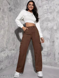 DENIM BROWN CARGO WIDE LEG