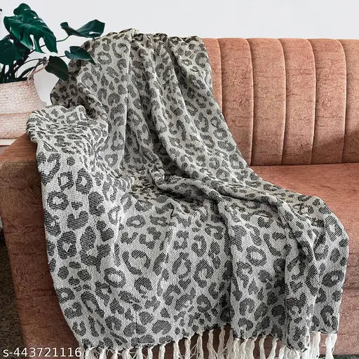 AAKIRANLY 100% Cotton Throw Blanket for Couch | Soft | Plush | Warm and Cozy Throw Blanket, Single Layer, Perfect for Bed Couch and Sofa Chair ( Mighty Black, 50 x 60 Inches)