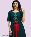 DPG PRACHI DESAI RED & GREEN COLOUR PRINTED ANARKALI KURTI