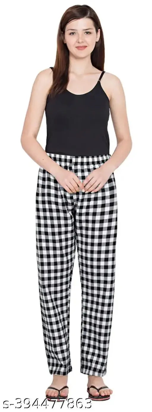 Women's Cotton Checkered Pajama Pack of 1