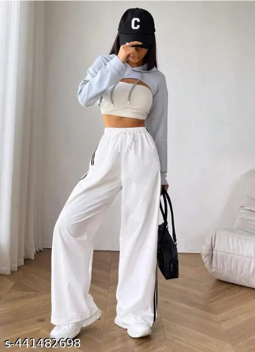 Tamina Women White Stripe Jogger