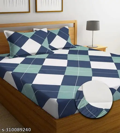 """"Fitted""""Bedsheet""""For Double Bed- All Around 360 Elastic King Bed Sheet, Size 78 X72 X 8 Inches""""