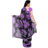 Printed Faux Georgette Purple Color Saree - GillKart