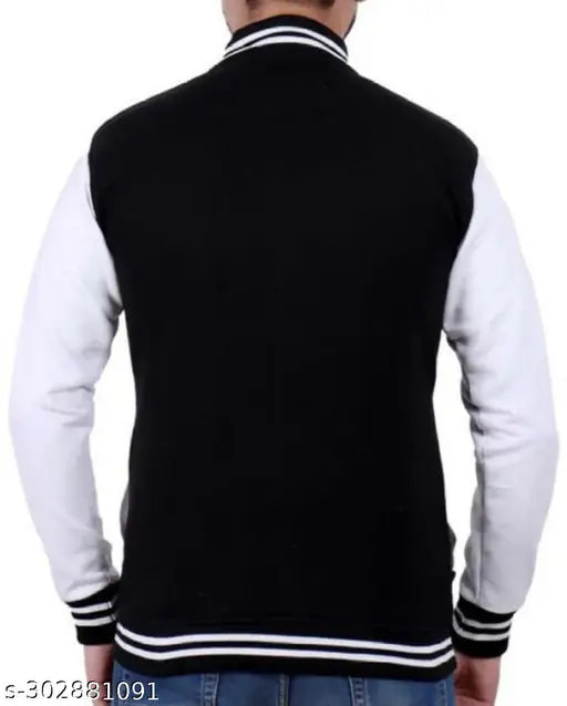 Stylish black and white button sweater for boys