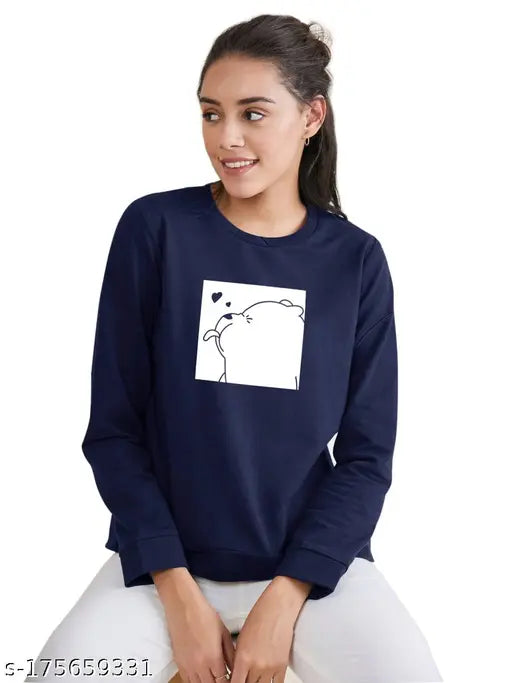 eddlees Stylish & Trendy Sweatshirts for Women Latest Winter | Blue Bear