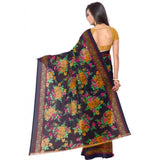 Printed Faux Georgette Gold Color Saree - GillKart