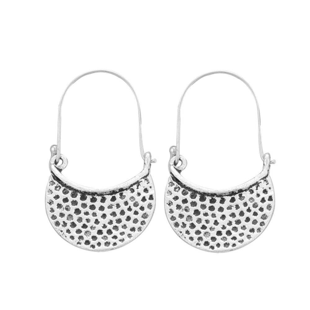 Women's Silver Plated Hook Dangler Hanging Earrings-Silver - GillKart