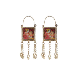 Women's Alloy, silver Plated Hook Dangler Hanging Earrings-Multicolour - GillKart