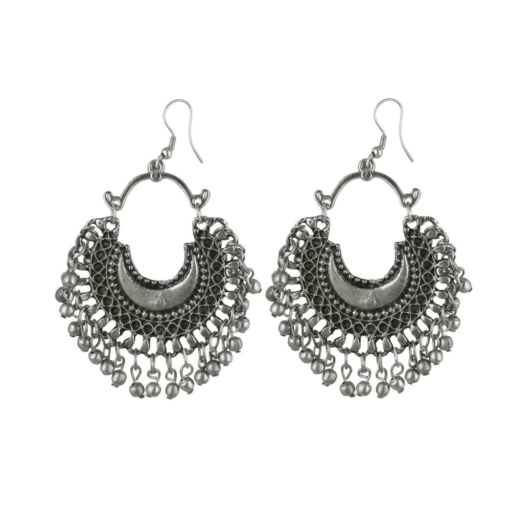 Women's Alloy, silver Plated Hook Dangler Hanging Earrings-Silver - GillKart