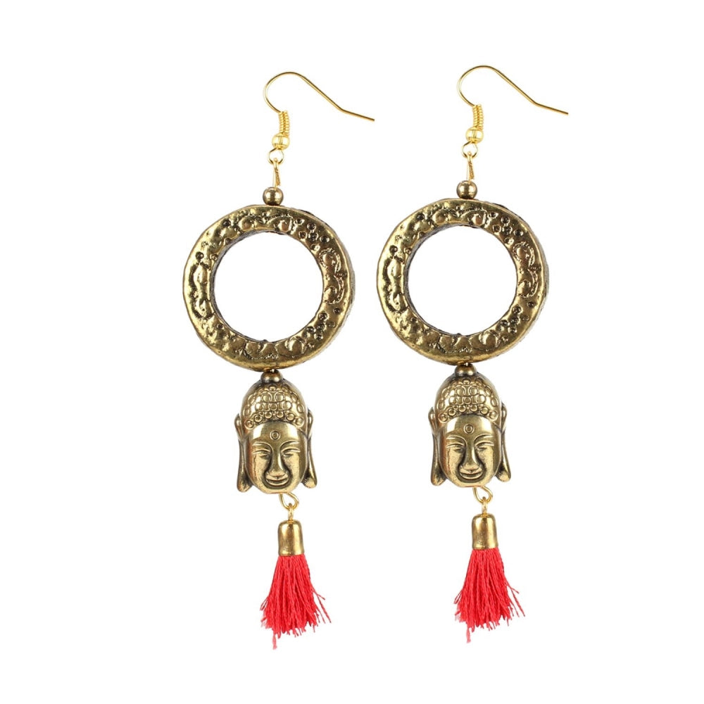 Women's Gold plated Hook Dangler Hanging Tassel Fashion Earrings-Golden - GillKart