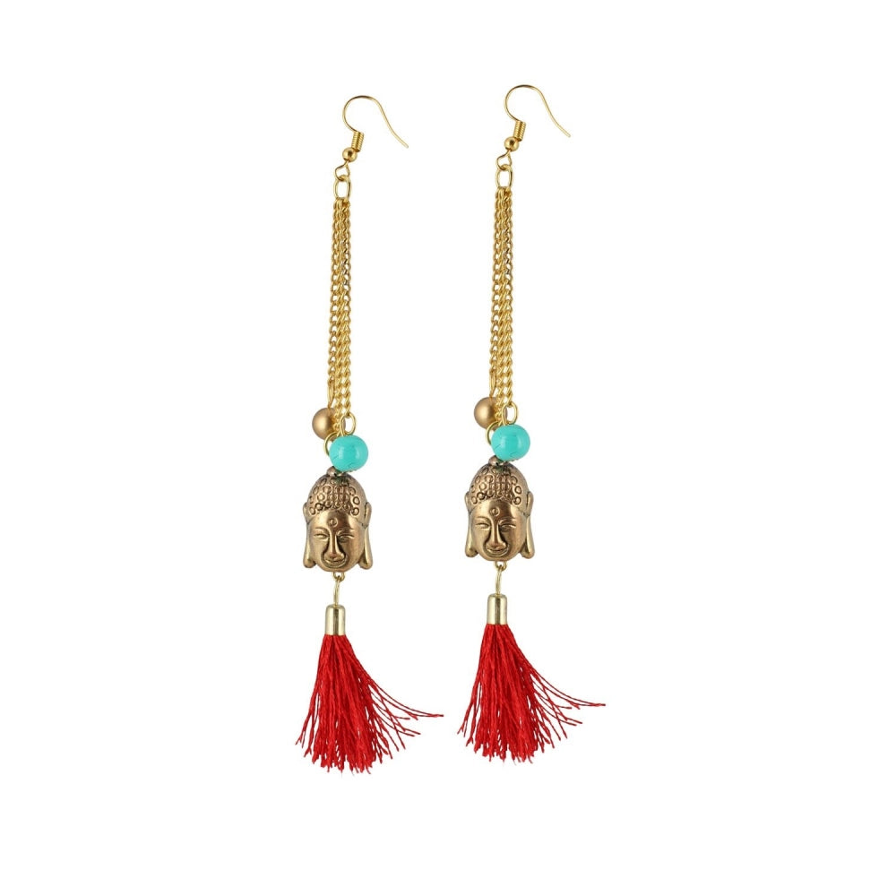 Women's Gold Plated Hook Dangler Hanging Tassel Fashion Earrings-Gold - GillKart