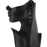 Women's Alloy, Beads Hook Dangler Hanging Earrings-Black - GillKart