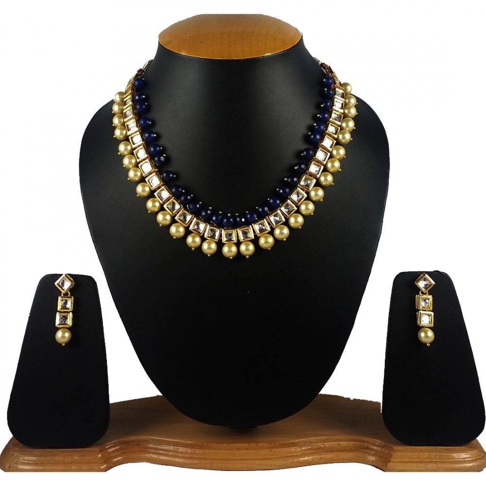 Fashion Jewelry Kundan Pearl Stylish Fancy Wedding Party Wear Jewellery Set - GillKart