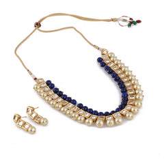 Fashion Jewelry Kundan Pearl Stylish Fancy Wedding Party Wear Jewellery Set - GillKart