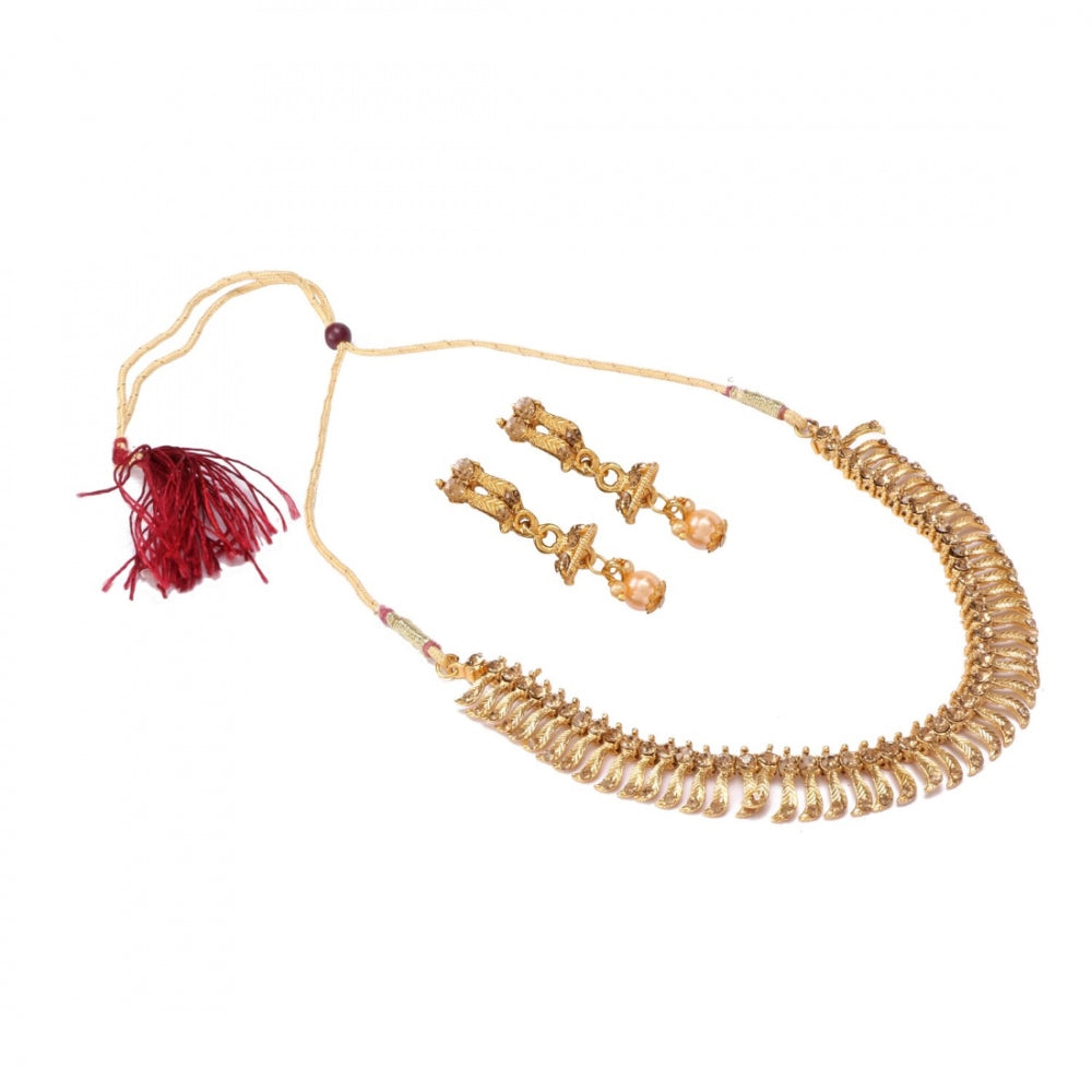 Stylish Gold Plated Necklace Set - GillKart