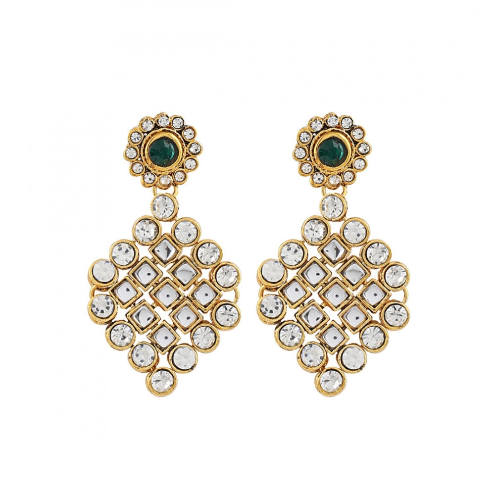 Gold Plated Kundan Jewellery Necklace Set With Earrings - GillKart