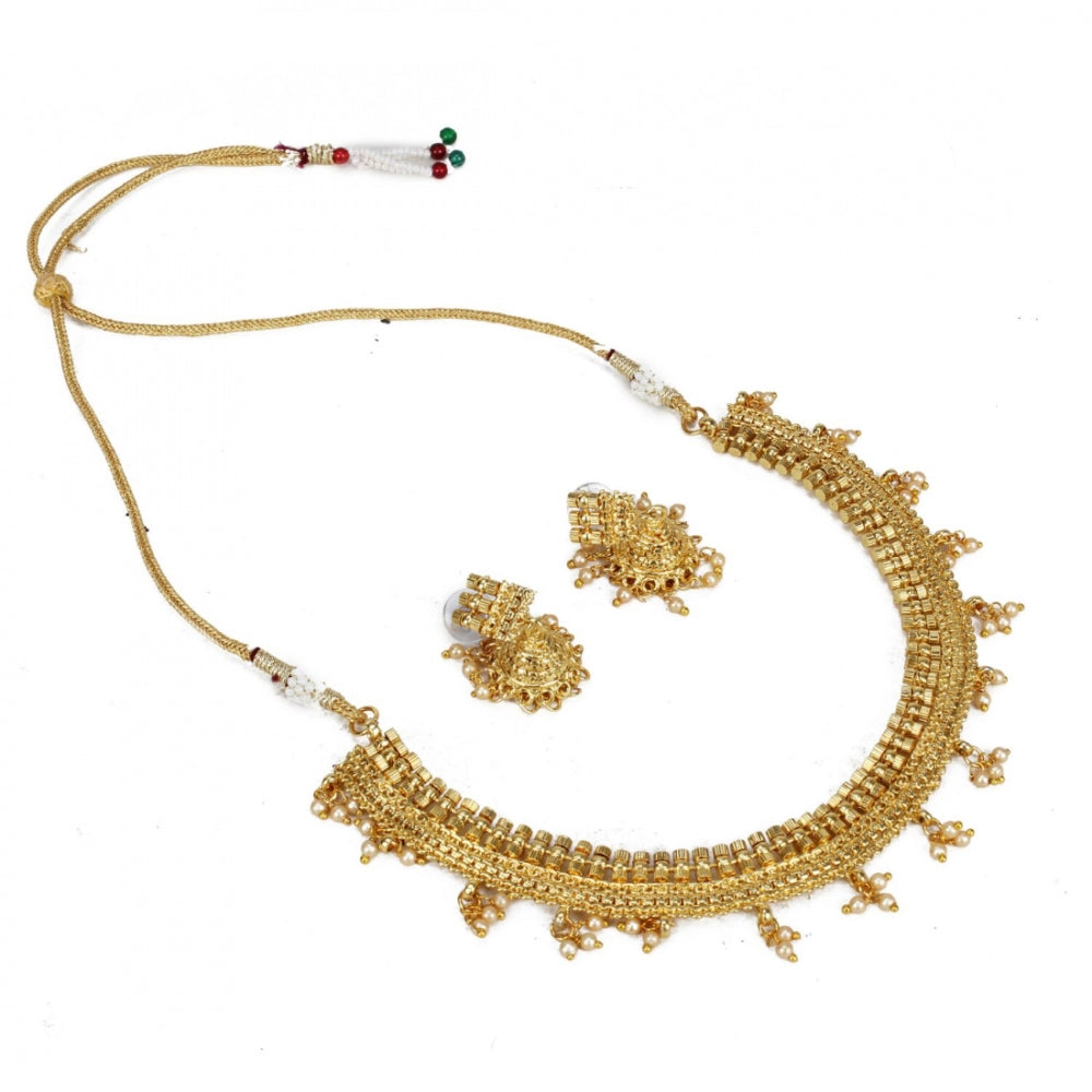 Elegant Bollywood Inspired Traditional Copper Gold Plated Necklace - GillKart