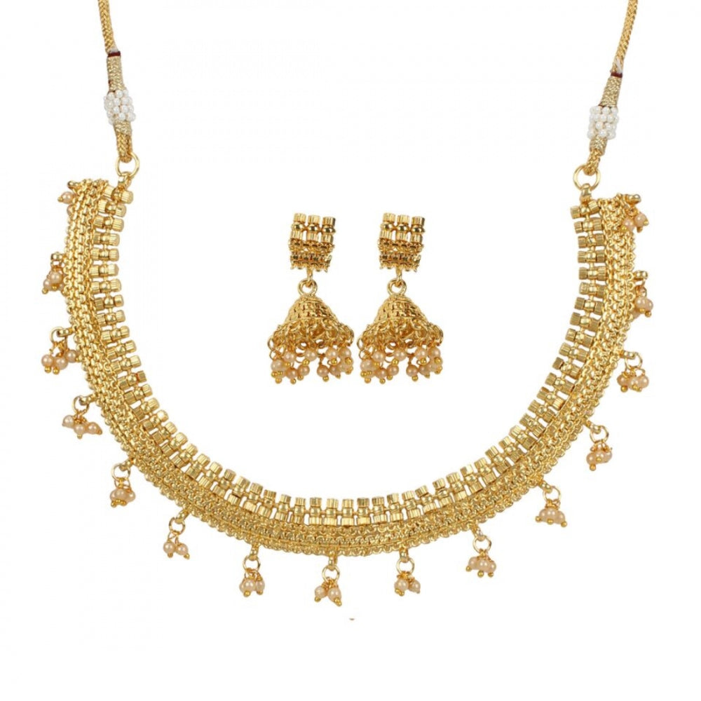 Elegant Bollywood Inspired Traditional Copper Gold Plated Necklace - GillKart