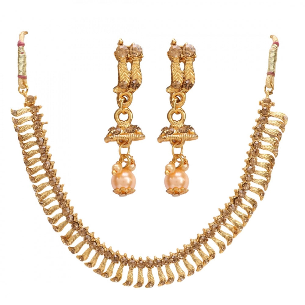 Stylish Gold Plated Necklace Set - GillKart