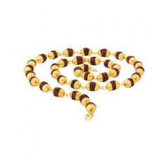 Gold Plated Rudraksha Necklace/Mala - GillKart