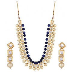 Fashion Jewelry Kundan Pearl Stylish Fancy Wedding Party Wear Jewellery Set - GillKart