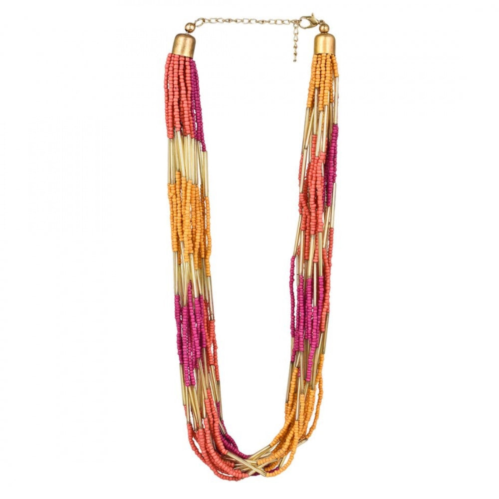 Designer Elegant Multi Layer Multi Color Beads Necklace - GillKart