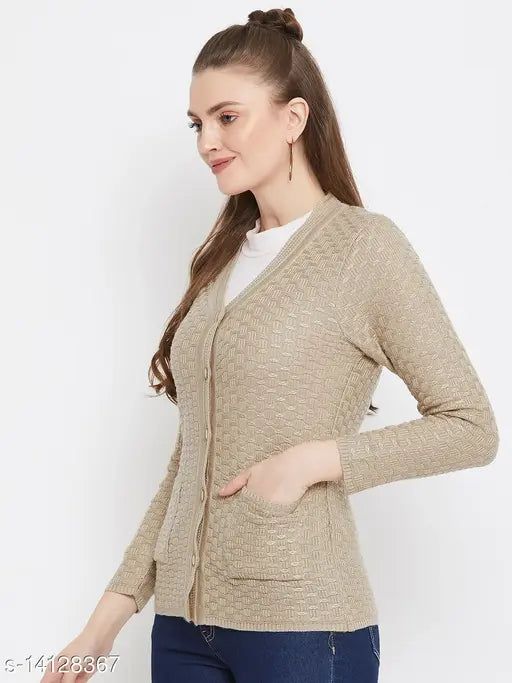 Zigo Beige Regular Cardigan Sweater