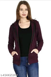 Stylish fleece wine plane zipper hoodies for women/girls