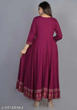 Purple Flared Kurti with tussles