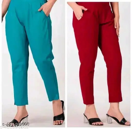 Samar Collection Stylish bottom wear Pants Combo for women and Girls (COTTON STRECHABLE)