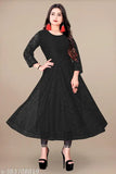 Elegant Net Fabric Embroidered Anarkali Gown And Kurta for Women