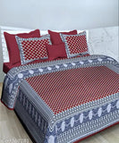 Jaipuri 100 % Cotton Double Bedsheet for Queen Size Bed with 2 Pillow cover