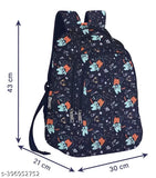 Frantic Polyester 26 L School Backpack With Pencil School Bag Class 1 to 8 Daypack (RR_Blue_Cat_Stronaut_2024)