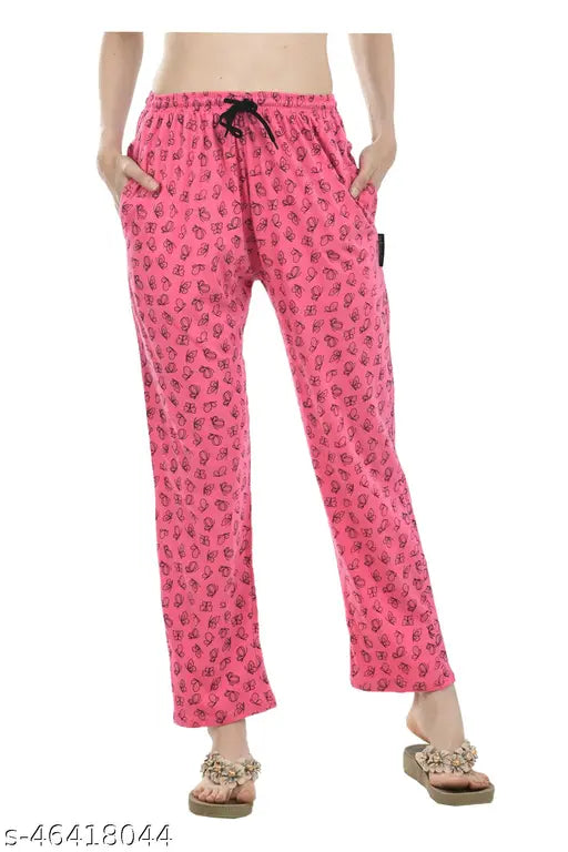 KAVYA Womens Cotton Printed Pyjama/Track Pant (Pack of 4)