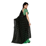 Women's Georgette Saree(Green,5-6 Mtrs) - GillKart