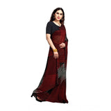 Women's Georgette Saree(Black,5-6 Mtrs) - GillKart