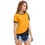 Women's Polyester, Knitting Western Wear T-Shirt (Yellow) - GillKart