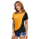 Women's Polyester, Knitting Western Wear T-Shirt (Yellow) - GillKart