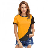 Women's Polyester, Knitting Western Wear T-Shirt (Yellow) - GillKart