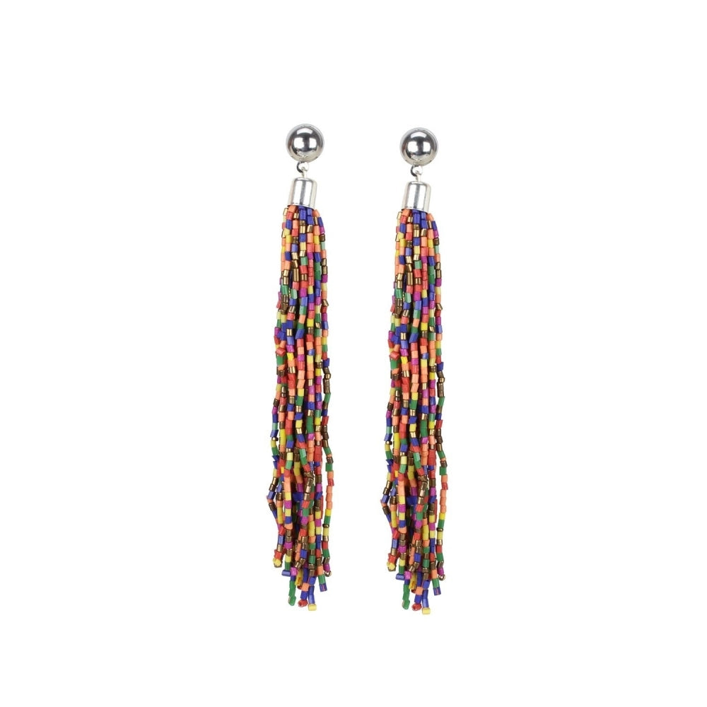 Women's Alloy, Beads Hook Dangler Hanging Earring (Color: Multi Color) - GillKart