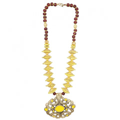 Women's Designer Yellow and Golden Beads Necklace (Color: Yellow) - GillKart