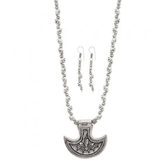 Silver Oxidised Contemporary German Silver Necklace Set For Women - GillKart