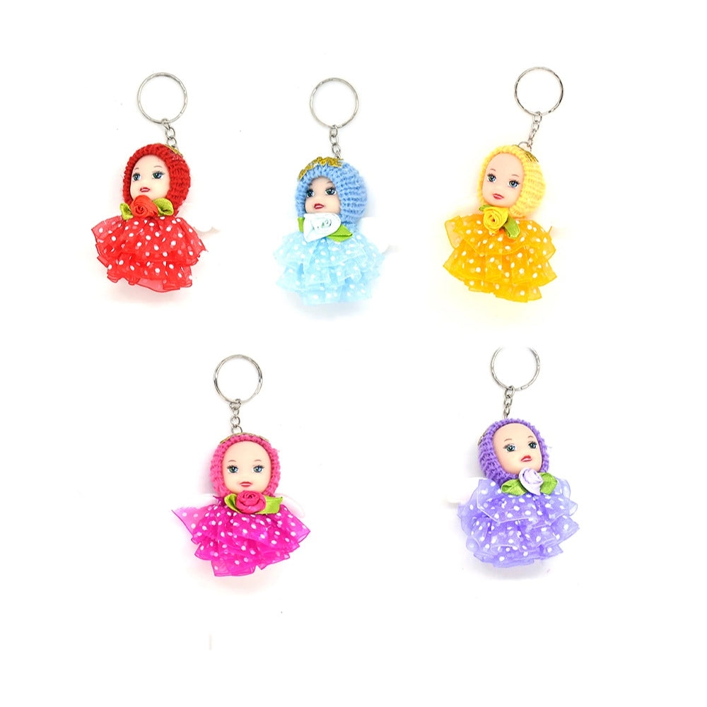 Pack of 5_Doll Girl Keychain (Color: Assorted) - GillKart