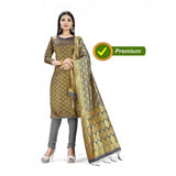 Banarasi Silk Unstitched Salwar-Suit Material Premium Quality With Dupatta (Color: Black) - GillKart