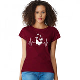 Women's Cotton Western Wear T Shirt (Maroon) - GillKart