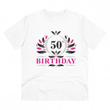 Men's PC Cotton 50th Birthday Printed T Shirt (Color: White, Thread Count: 180GSM) - GillKart