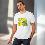 Men's PC Cotton Enjoying Life Printed T Shirt (Color: White, Thread Count: 180GSM) - GillKart